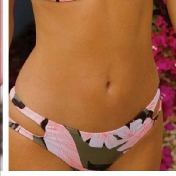 Body Glove Pink Cactus side Cutout bikini bottom L - Picture 2 of 4